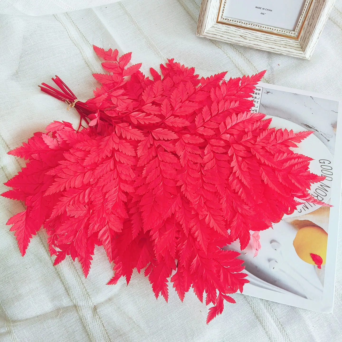 Decorative Flowers Wreaths And Plants Realistic Fern Leaf Dried Ferns Plants Faux Preserved Fern Leaves For Garden