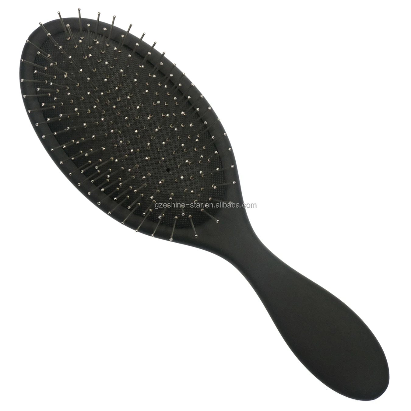 Custom Private Logo Black Metal Pin with Round Ball Medium Air Cushion Paddle Brush Metal Pin Brush