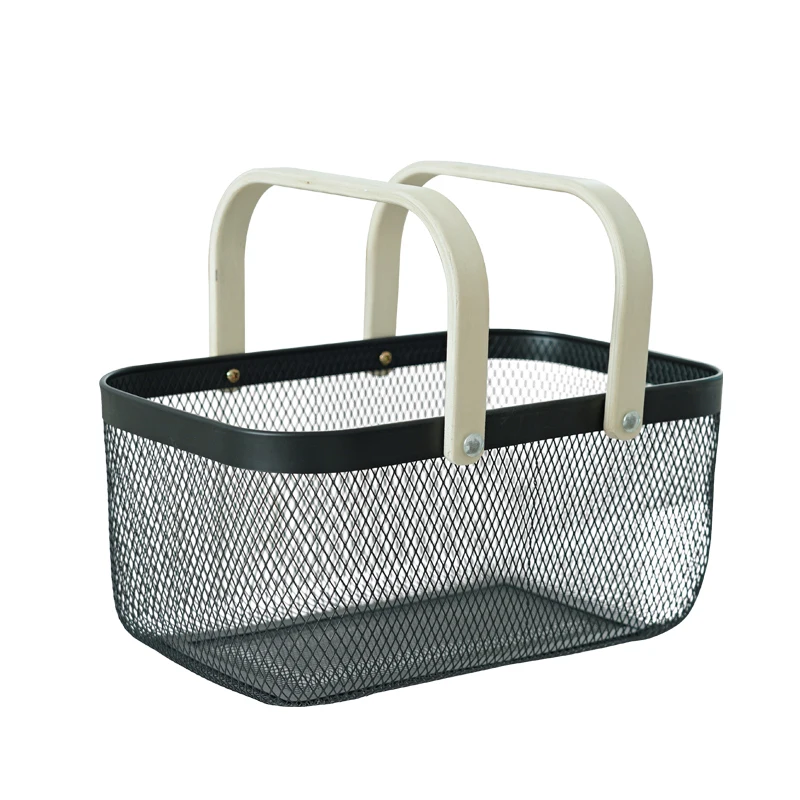 Rectangular steel iron mesh basket