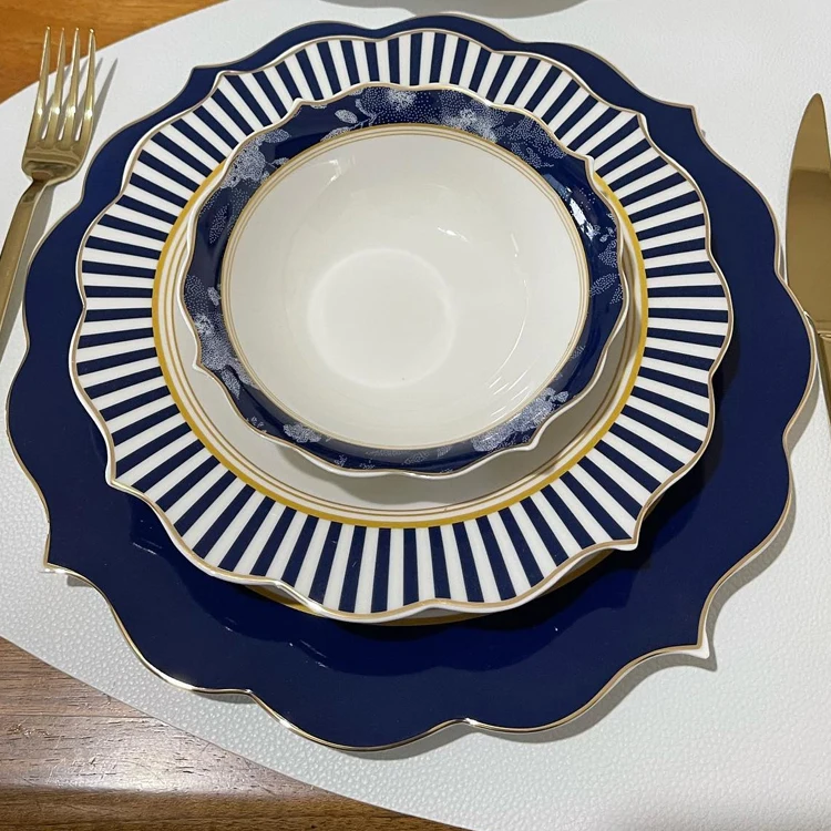 Египет ближневосточный рынок 24 предмета роскошный цветочный фарфор керамический костяной набор кухонных тарелок для 6