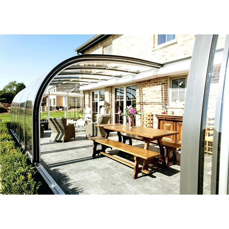 aluminum retractable pergola glass sunroom/ free standing sunroom