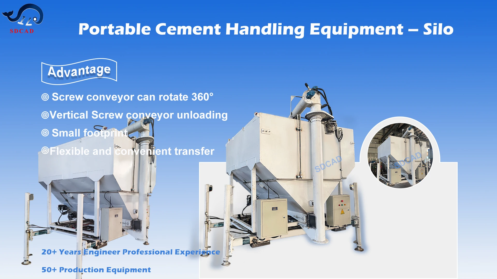 Construction Machinery Industry Customized small Low Profile Portable Cement Silo