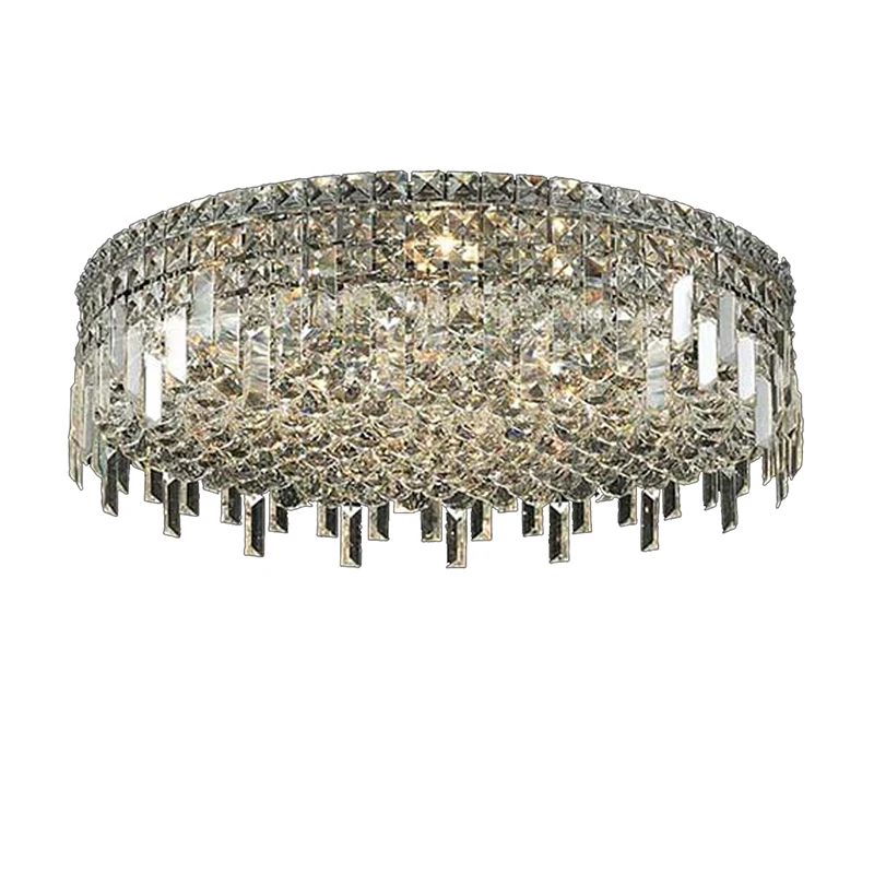 Modern Silver Finish clear Crystal Ceiling Designs for Hall Lighting Kitchen LED Lamps 51194