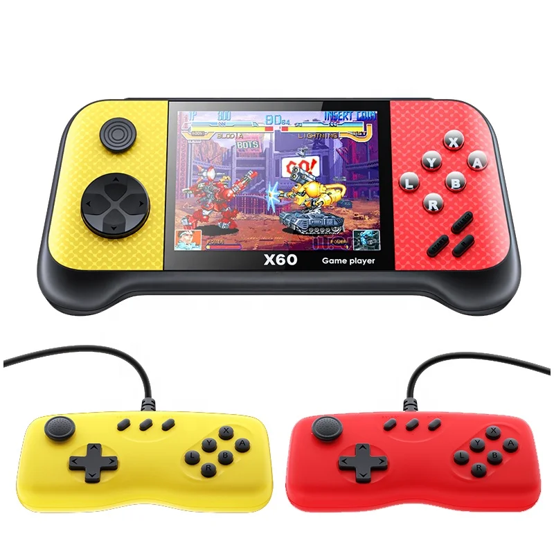 Wolsen  8 Bit Video Game Console 3.5 Inch X60 Portable Handheld Game 2 Players With 4000+ Classic Games For Children And Adult
