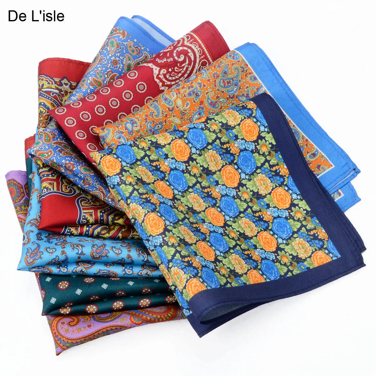 2024 Hot Selling Good Quality Pocket Square Silk Printed OEM Service Custom Pattern Fashion Pocket Square for Wholesale
