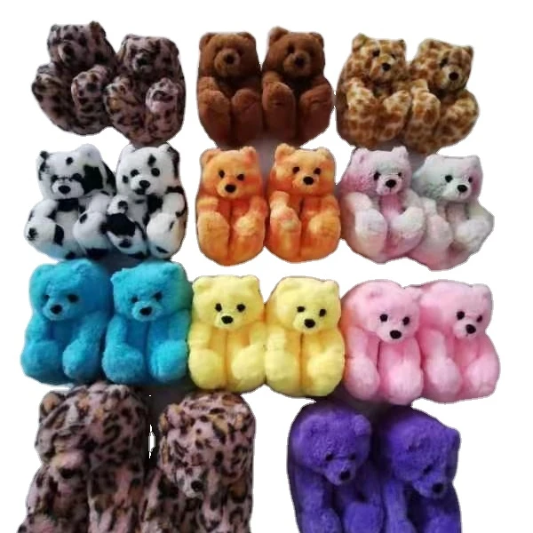 
new style bear slippers animal teddy shoes kids house teddy bear slippers new arrivals 2021 toys 