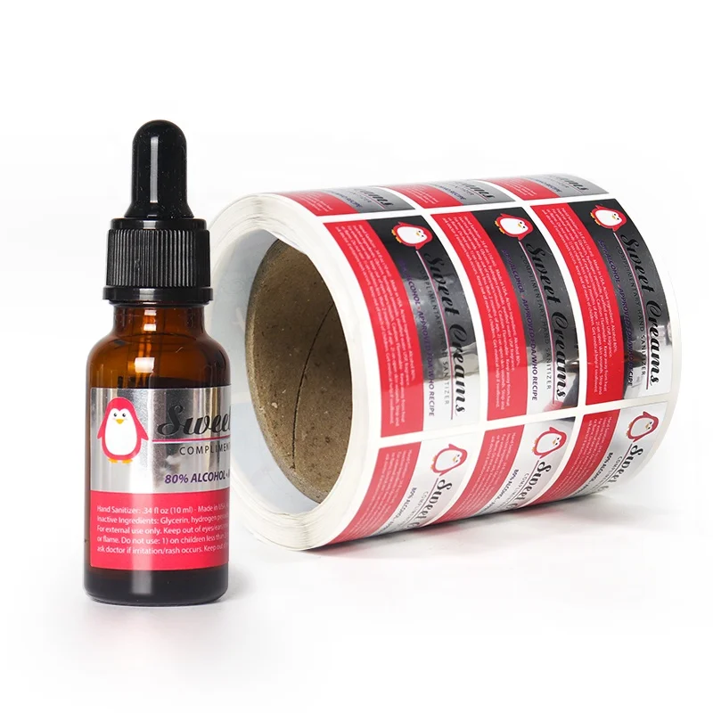 Custom Printing Private Pill Bottle Logo Vitamin Bottle With Labels High Quality Medical Plastic Bottle Label Stickers Roll