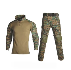 Tactical military uniform clothing army of the military combat uniform tactical pants with knee pads camouflage hunting clothes