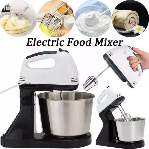 Best Kitchen Whisk Food Mixer Dough Mixer Machine Baking Tools  Household Mini 7 Speed Automatic Egg Beater with bowl