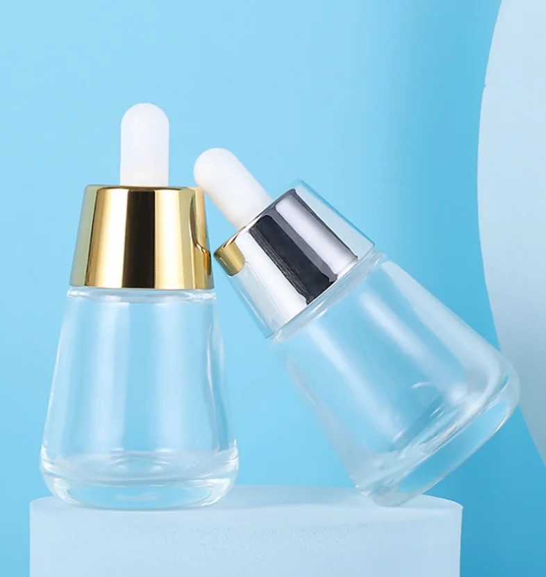 2024 New design triangle shape 30ml glass oil dropper bottle essence original liquid empty cosmetic bottle