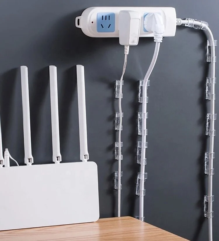 elehk cable winder cable clips desk wall clamp protector clips desktop cord organizer plastic