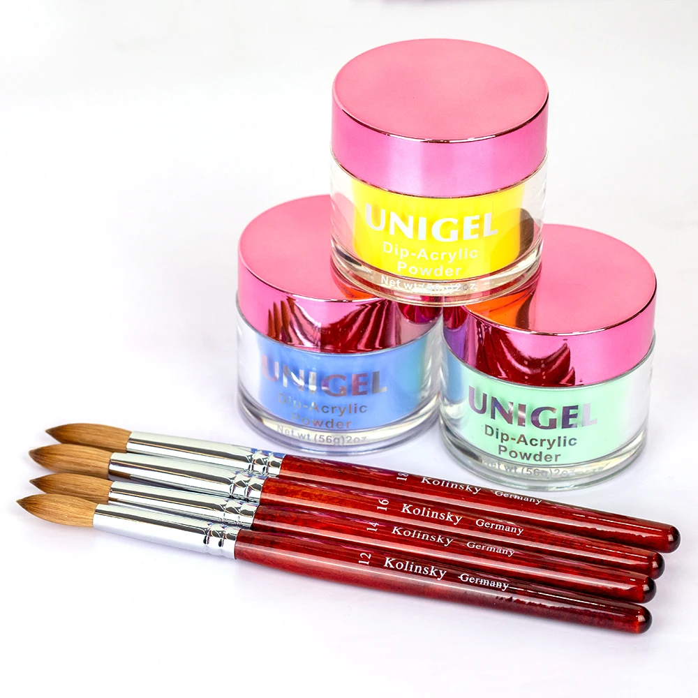 Хит продаж акриловая щетка Unigel Германия чистый колонский красная деревянная ручка 12 14 16 18 разные