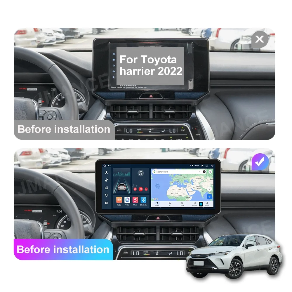 Jmance 12.3 Inch Touch Screen Carplay For Toyota Harrier 2022 2 Din Android 10.0 4+64Gb Car Dvd Player Best Car Radio Auto
