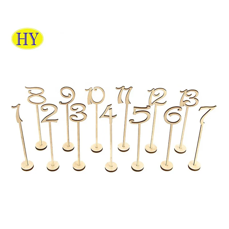 Ecofriendly Custom reception Number Standing Wood Alphabet Letters wedding table wooden numbers for craft