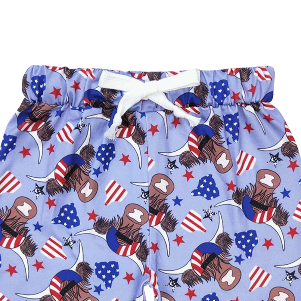 SS0204 Alpine bull Head Star Blue shorts high quality personalized reasonable price kids shorts casual