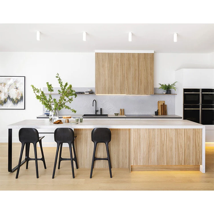 Foshan factory home dining room plywood cabinets furniture design modern melamine veneer mdf wood modular kitchen cabinet