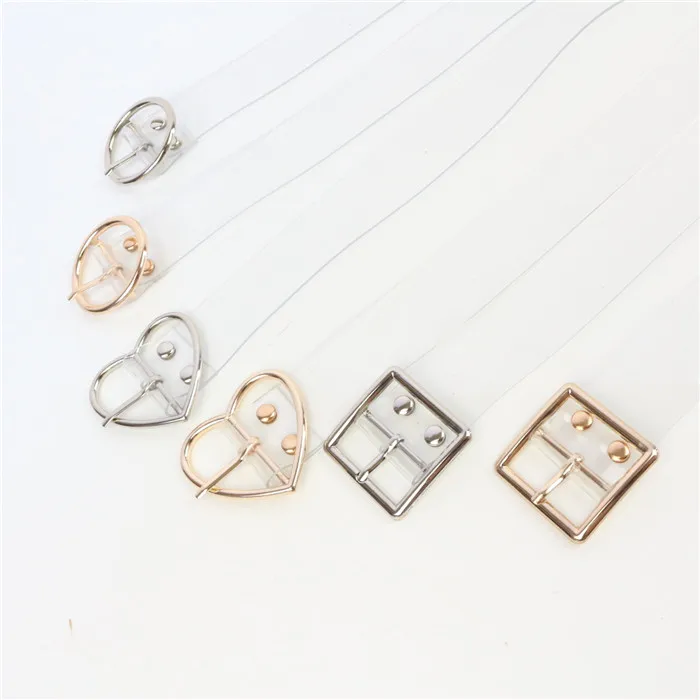 Женский ремень прозрачный ремень из ПВХ пластиковый пояс украшение Студенческая круглая пряжка квадратная пряжка универсальный ремень