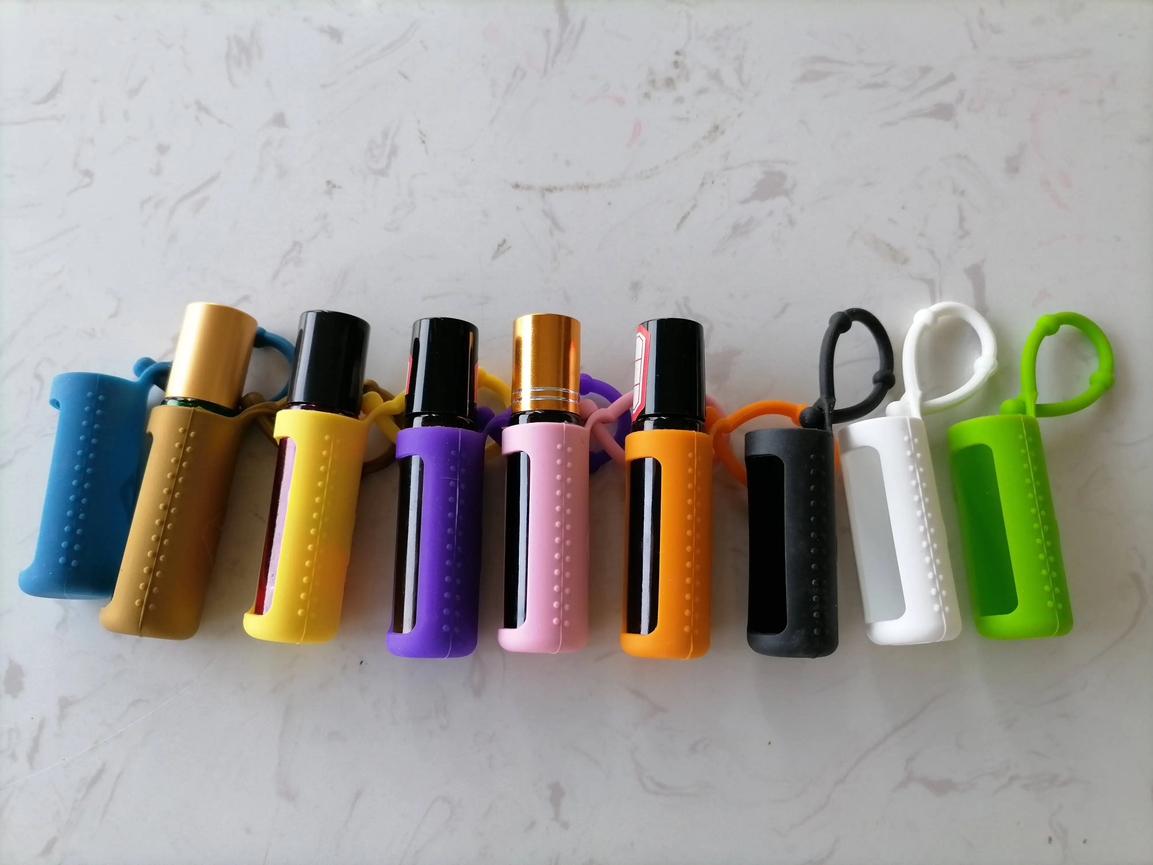 custom Protect cover silicone perfume Protective Glass Bottle sleeves for essential oil 1ml 10ml bottle