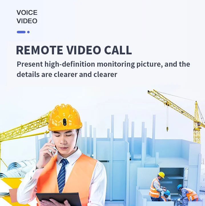 Custom Construction Hard Hats White with Climbing Light 4G Wifi Live Camera ABS GPS SOS-Safety Helmets Features