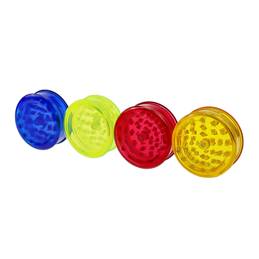 Wholesale Round Shape Custom Plastic Herb Grinder 3 Parts Tobacco Sp Dry Herb Spice Plastic Grinders
