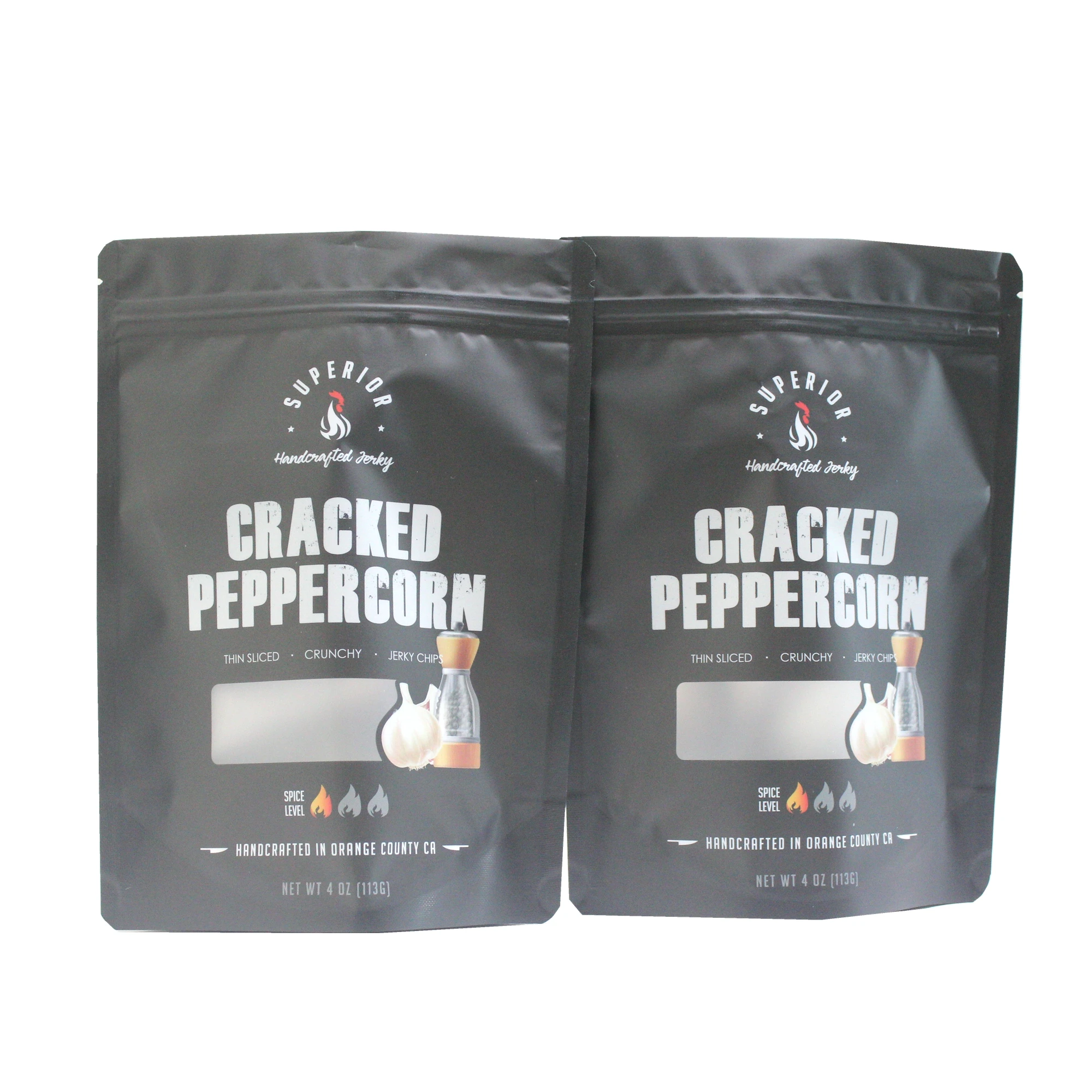 MOQ 500pcs high quality clear window beef meat packaging bag with zip lock