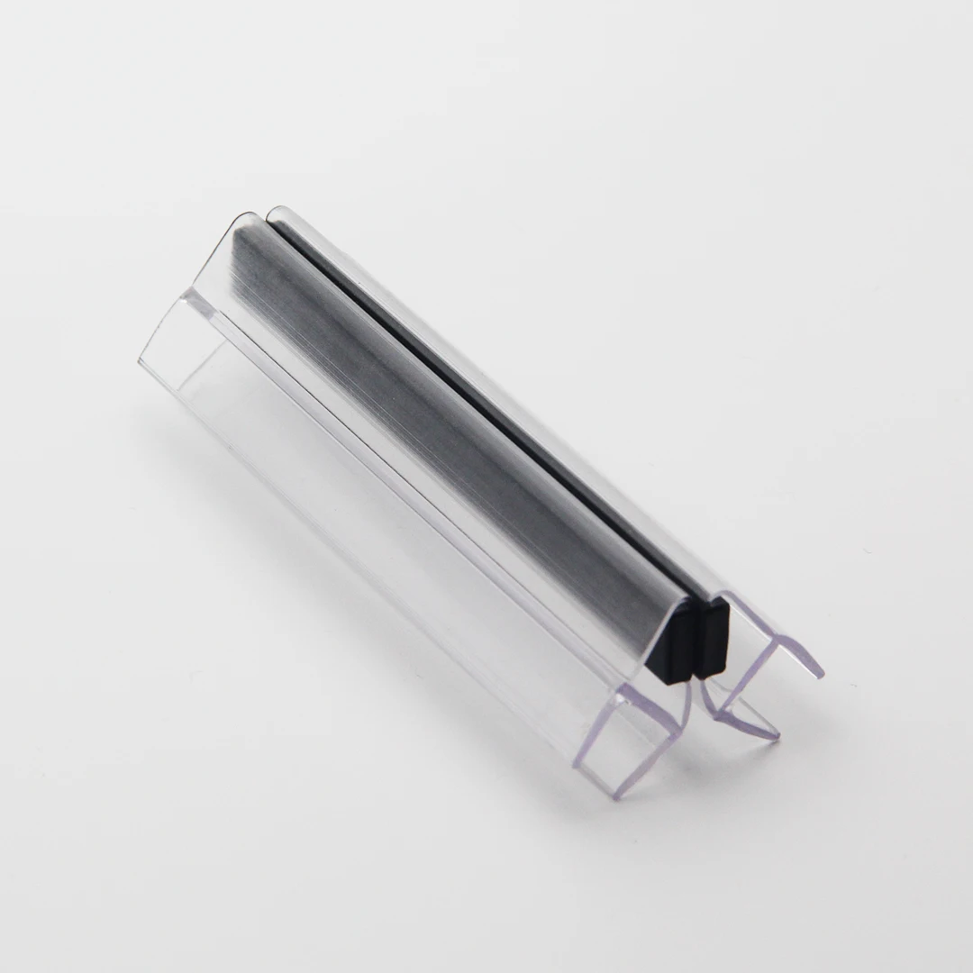 Replacement ultra clear poly 90/180 degree frameless shower enclosure magnetic seal
