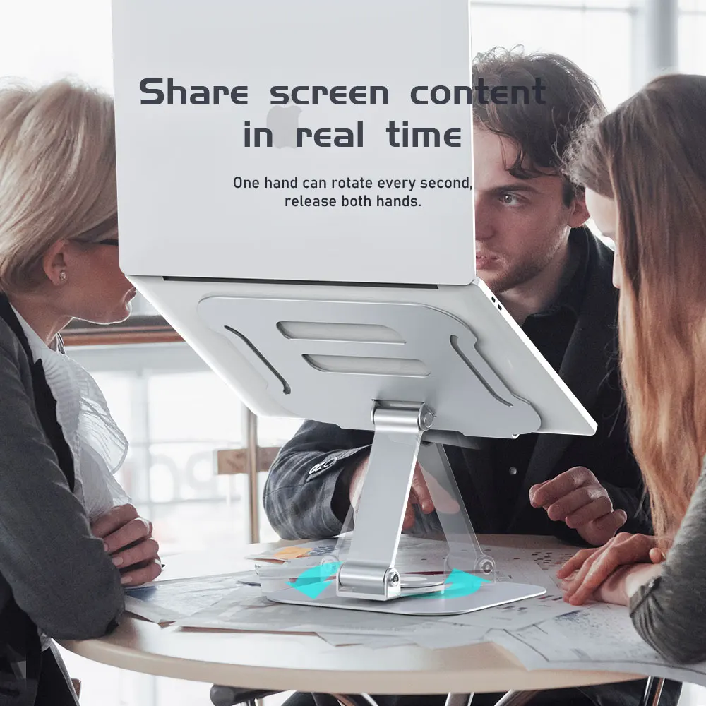 luxury 360 degree rotatable Aluminum Tablet Stand Adjustable For Macbook PC Computer Stand For iPad Holder Laptop Holder Base