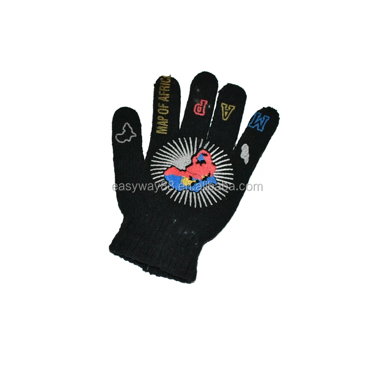 cheap customized logo promotional gift knit gloves for football team/spanish city soccer team club knitted gloves for fans