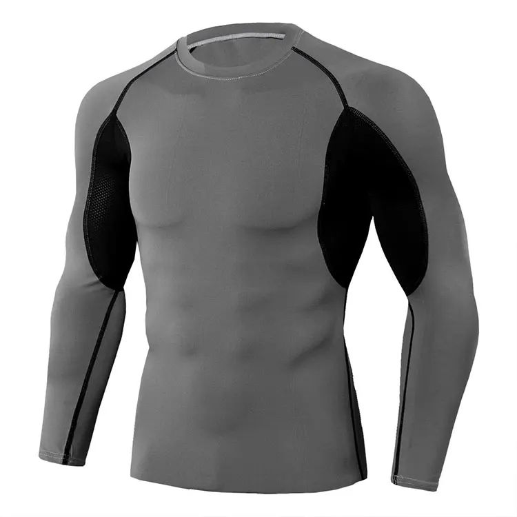 Fitness Sports Clothes Men Long Sleeve Basketball Running Sports T shirt Gym Compression Shirt
