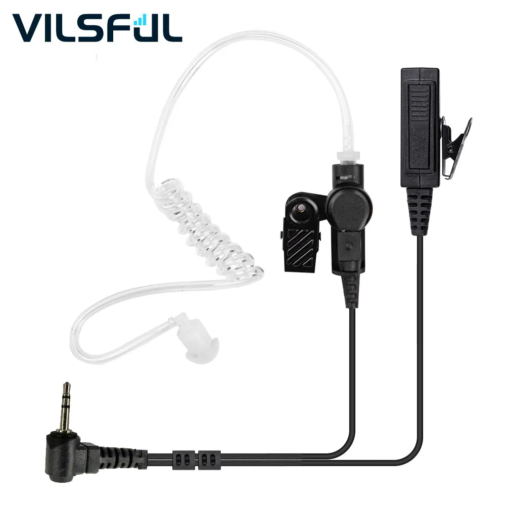 One Pin In Ear Wired Acoustic Tube Earbuds Walkie Talkie Earpieces with PTT Mic for T6200 T6220 T5720 T5728