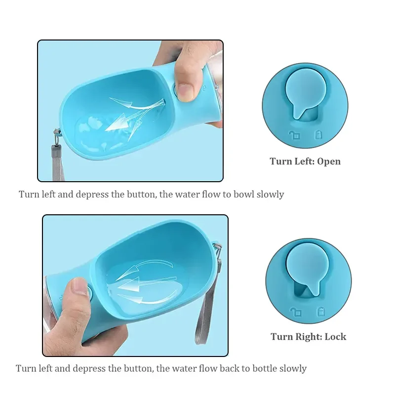 Hot selling 600ml cat water feeder drink cup 3 in 1 dog traveling food water bottle for Walking