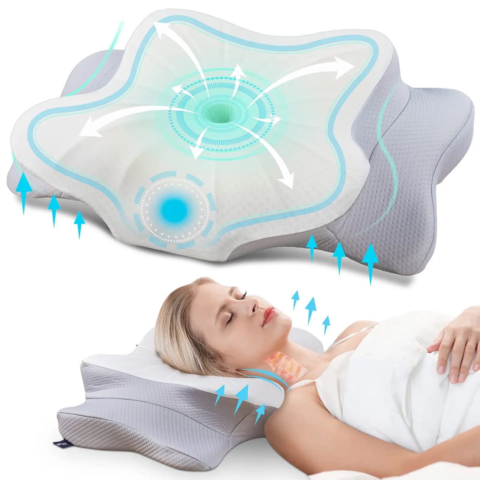 New Design Non-toxic Breathable Memory Foam Soft Pillow For Couple