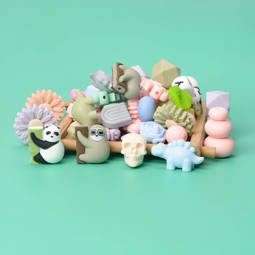 Wholesale Food Grade Silicone Beads for Pacifier Baby Chewable BPA Free Silicone Baby Teething  Beads