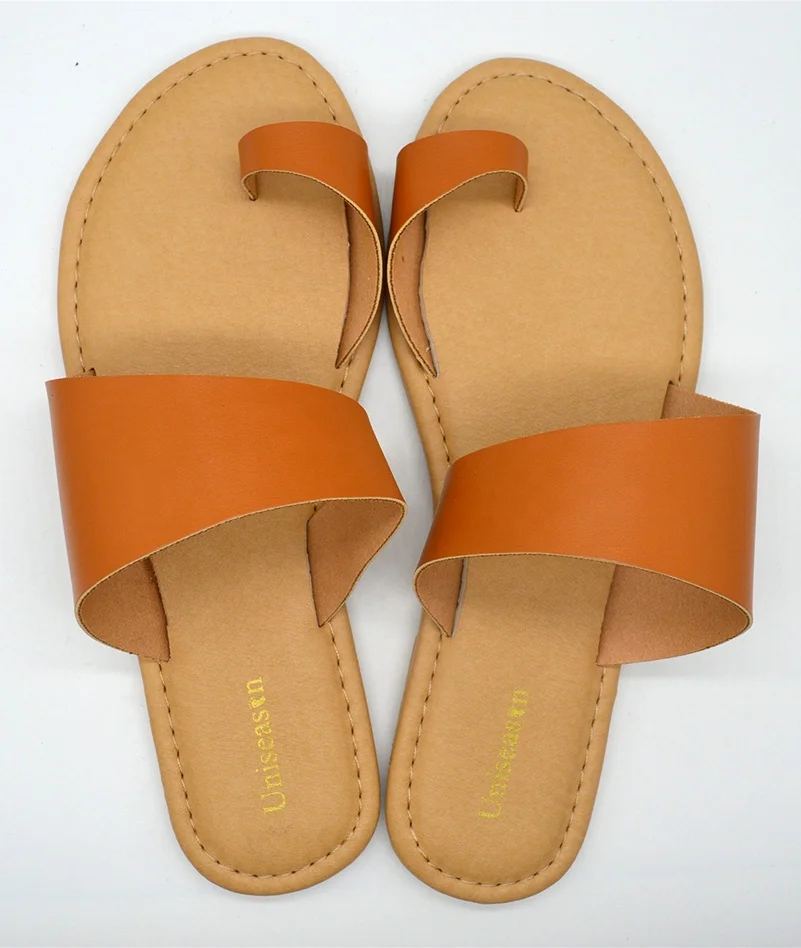 2020 new collection ladies sandals plain PU TPR sole flip flops for women slippers