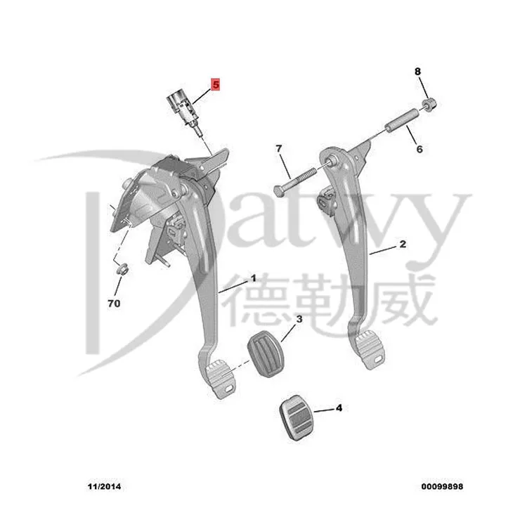 OE 9813503180 Peugeot CITROEN BERLINGO B9 Brake Pedal Switch Sensor(brand Datwy)