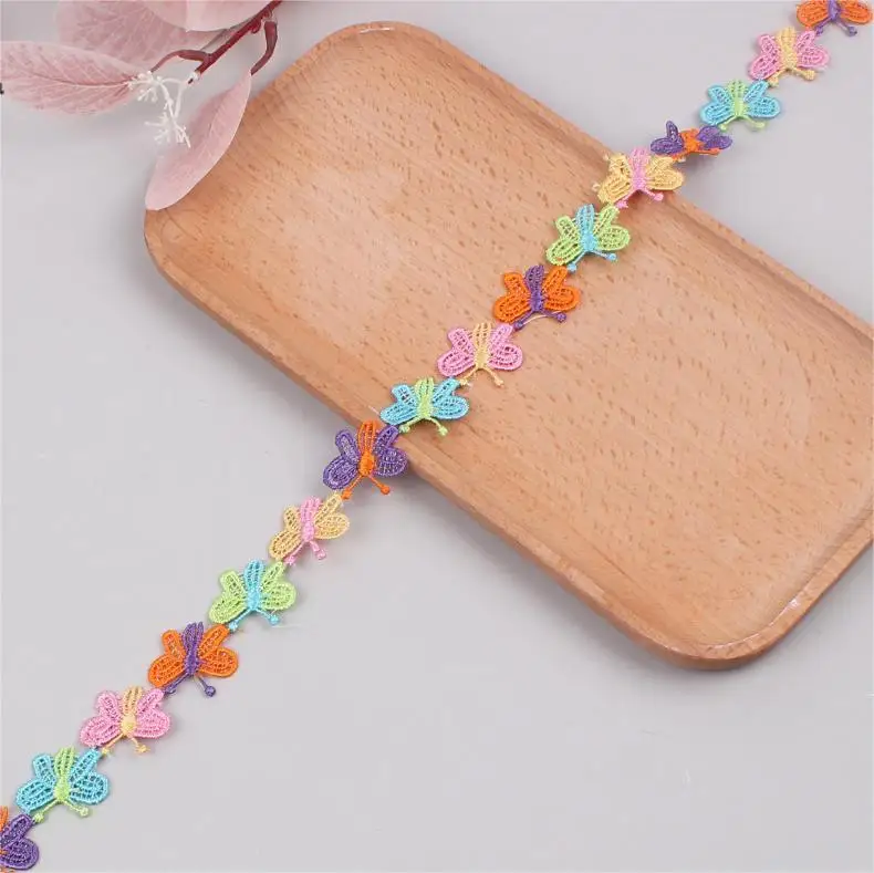 Wholesale Embroidered 3d Border Lace Trim Sun Flower Chemical Lace Trim For Dress Lingerie Decoration
