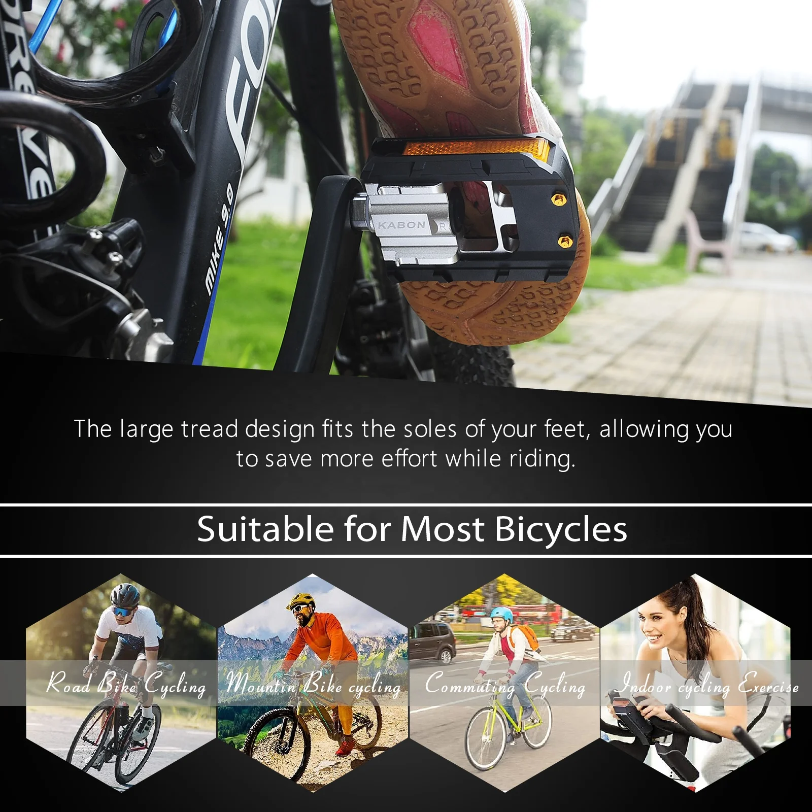 Universal 9/16 inch Folding Pedals for Bike with Aluminum Non-Slip Bicycle Pedals for Road Mountain BMX MTB Bike Pedal