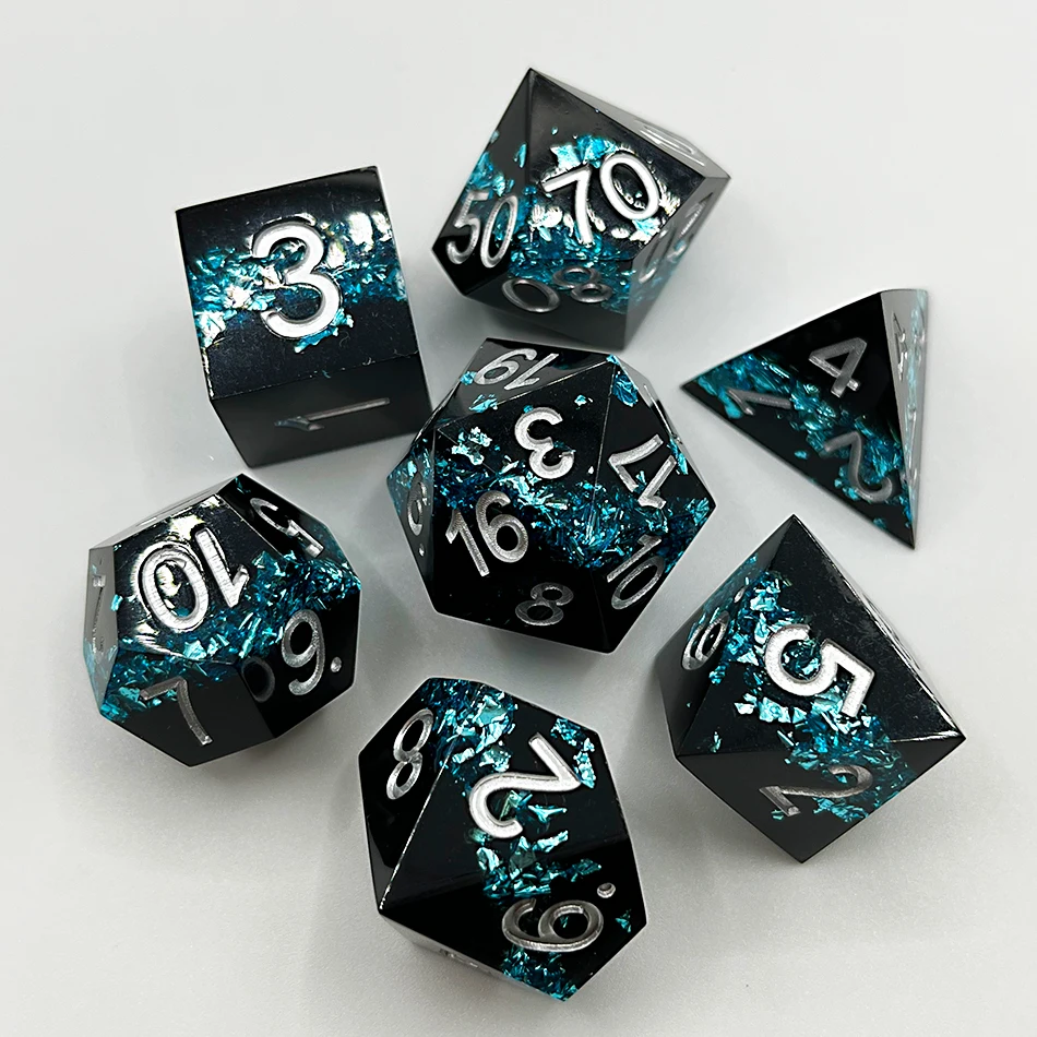 New Design Polyhedral Colorful Resin Swirling Metal 12mm Custom Dice Sunfang Oasis Queens Gate Lucky Dice