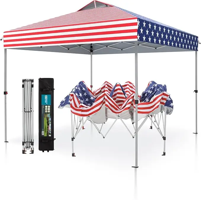 China Manufacturer Aluminum Frame Canopy Tents for Trade Show Activities Event Tent American Flag 10x10 Pop up Canopy