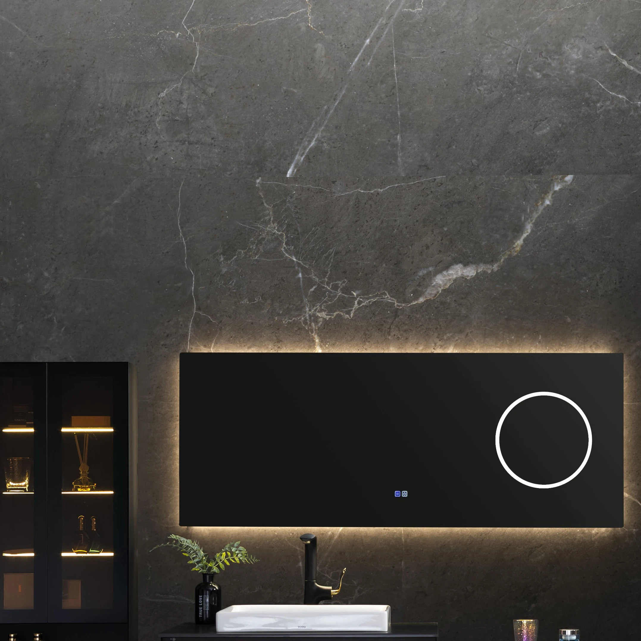 Customized Size Frameless Backlit Anti Fog Wall Mounted Large Square Bath Mirrors Led Bathroom Mirror For Home Hotel Bathroom