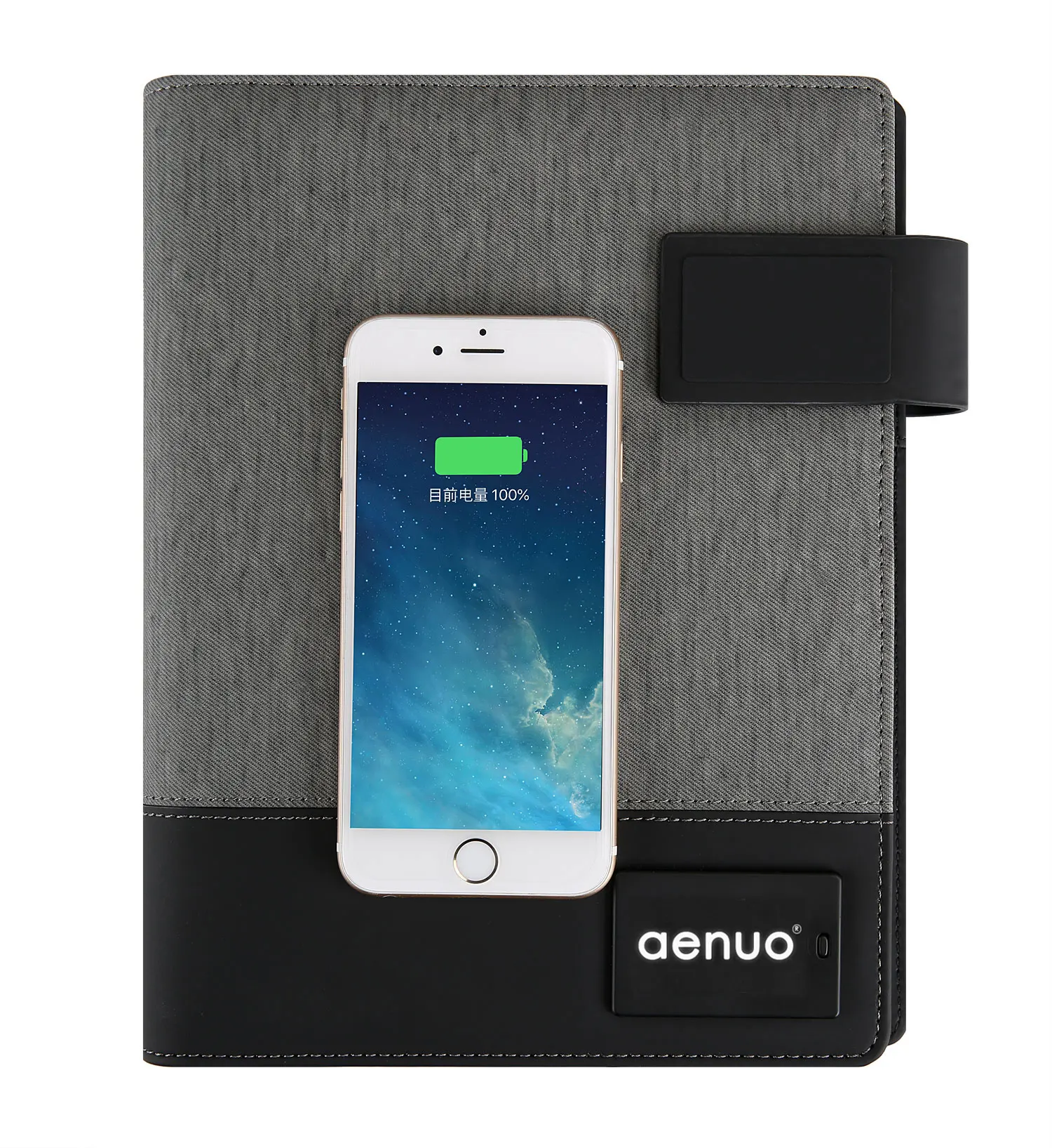 
Planner diary notebook with power bank and usb flash drive A5 business notebook with wireless charger 
