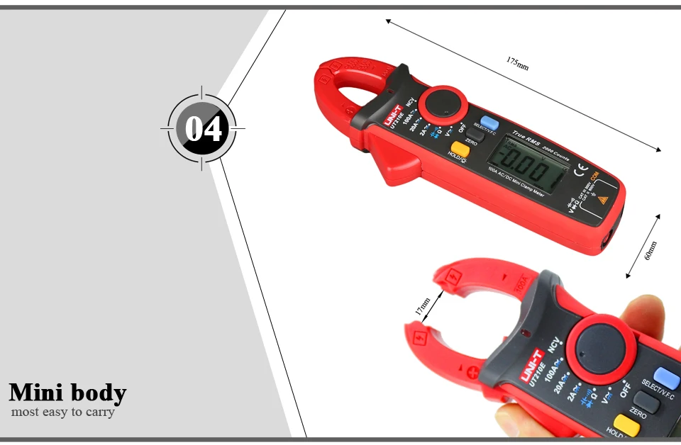 UNI T UT210E TRUE RMS Digital Clamp Meter AC DC Multimeter Auto range Current Clamp Pincers Voltmeter Ammeter Ohmmeter VFC NCV