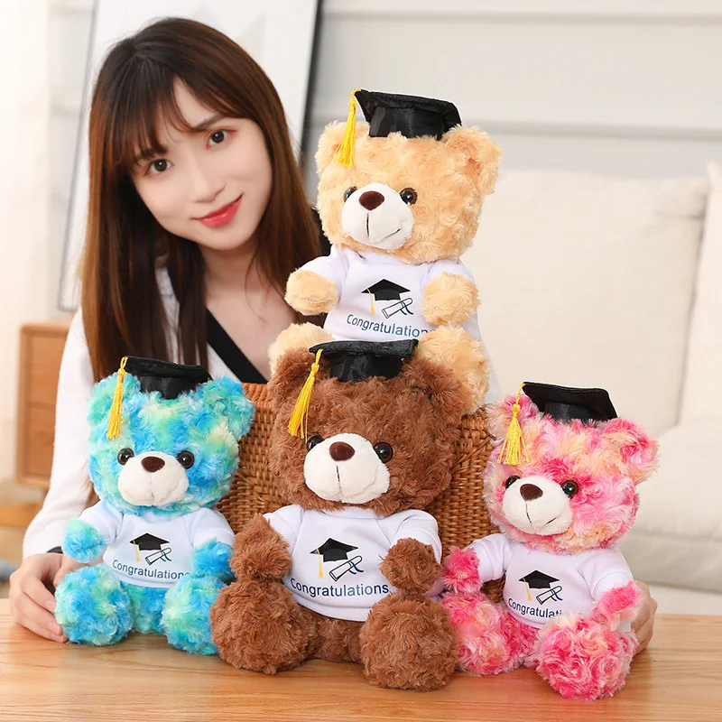 K1185 2022 Graduation Teddy Bear Plush Toys For Students Soft Plush Stuffed Animal Doll with Doctoral Toys Gifts