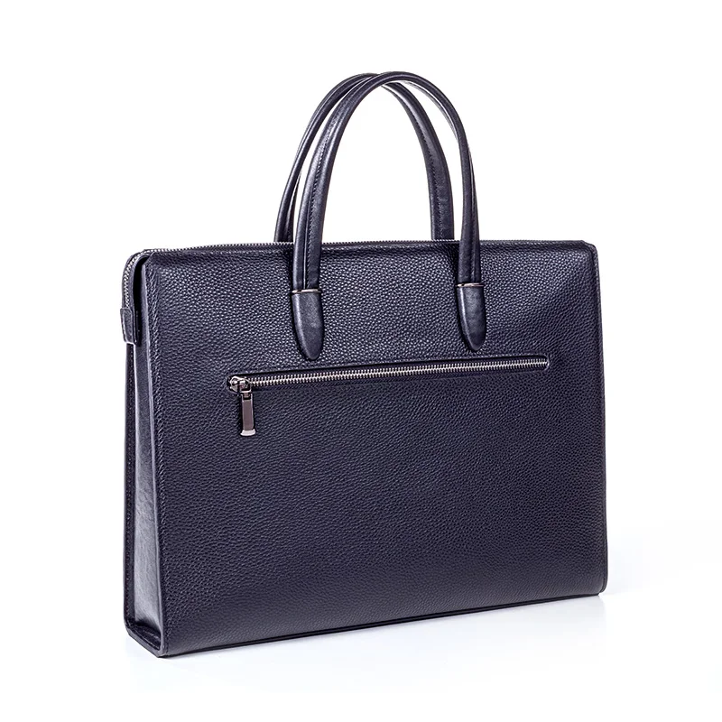 Fingerprint Lock Men Genuine Leather Briefcase Fashion Designer Anti Theft Leather Smart Fingerprint System Handbag