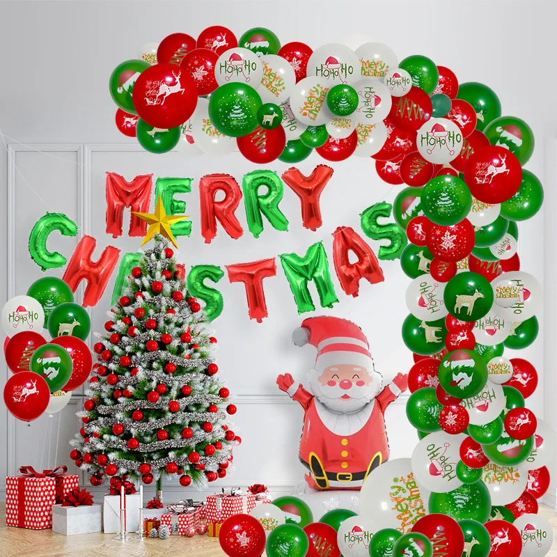 Wholesale Manufacturer Christmas Balloon DIY Magic Originality Balloons 100PCS Christmas Balloons Tree Elk Santa Claus Latex