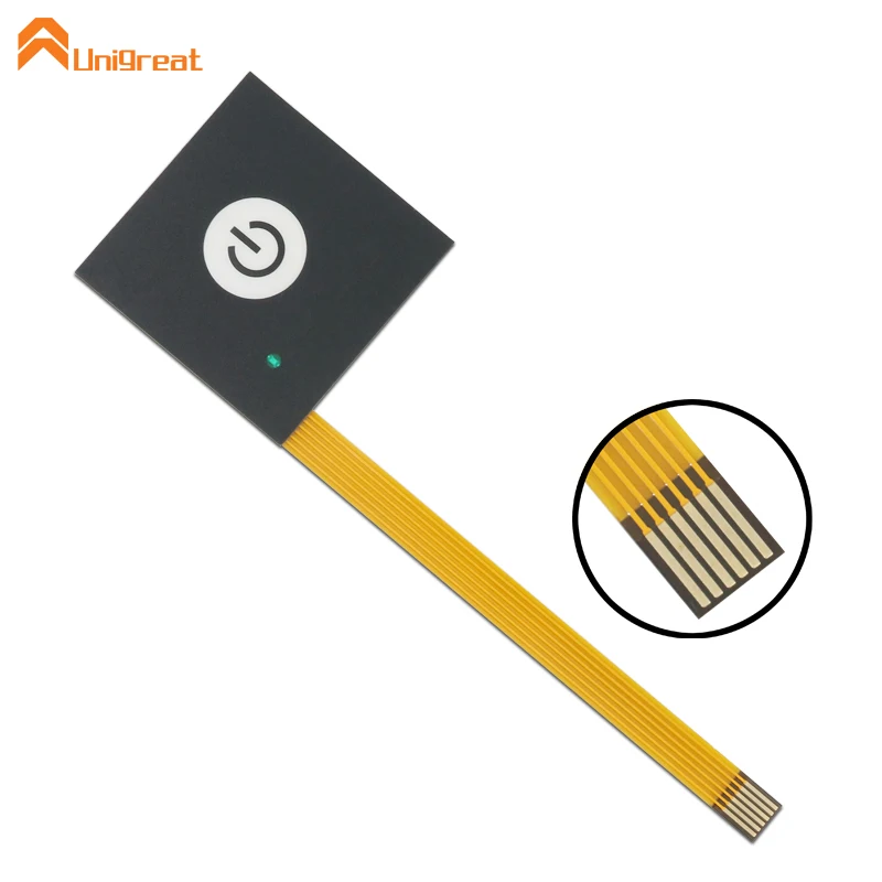 Single key hot selling membrane switch keypad with LED