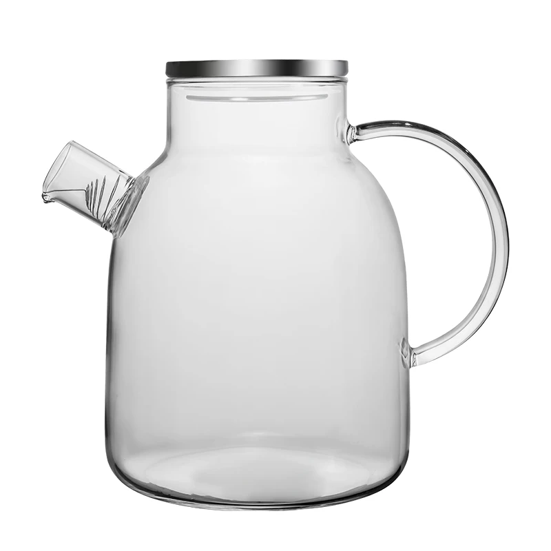 Best Selling 1750mL Borosilicate Glasses Water Jug Glass Teapot Kettle With Lid And Handle