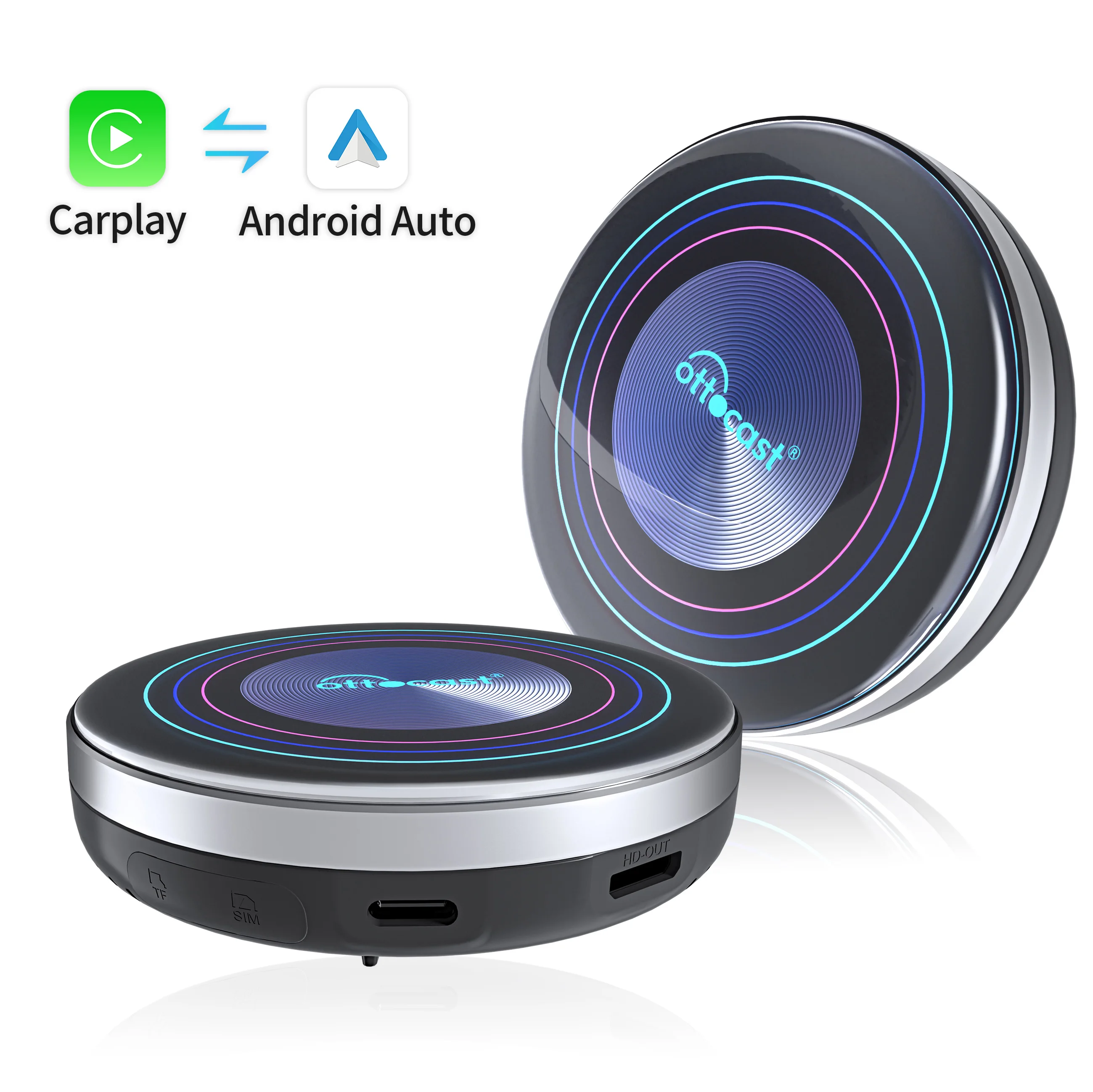 Ottocast 2024 популярный новый OttoAibox Smart Android 13 BMW беспроводной Carplay Box CarPlay Ai для автомобилей с SIM Youtube