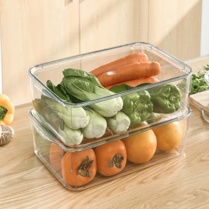 Refrigerator Storage Box With lid Multi Layer Large Capacity Plastic Storage Container