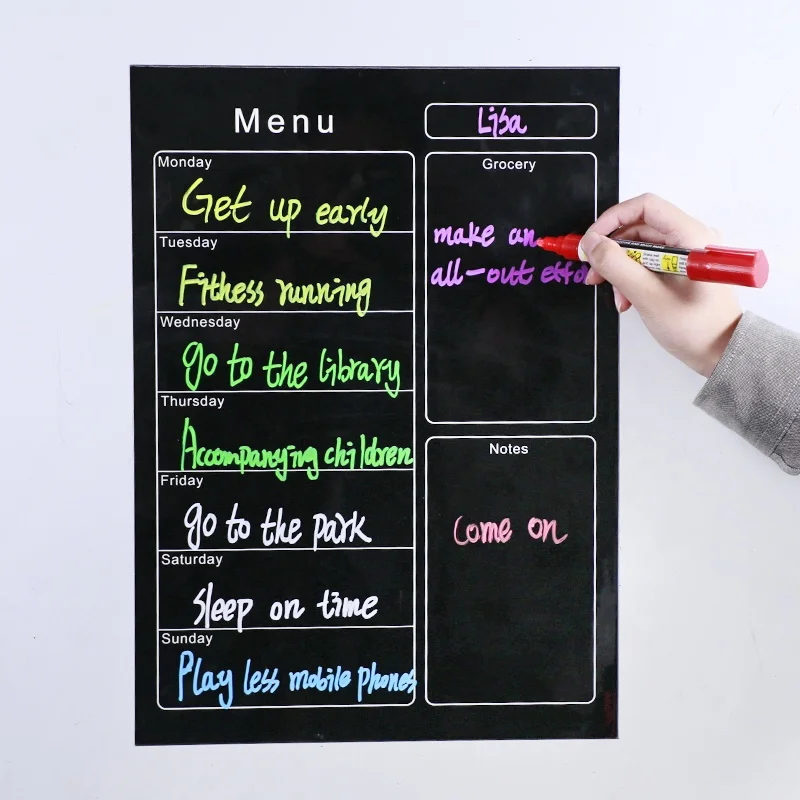 Hot Sale Dry Erase Refrigerator Magnetic Grocery List Monthly Magnetic Calendar